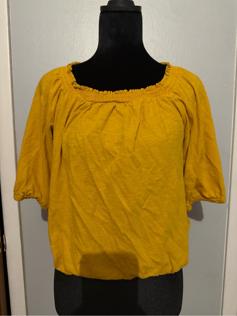 LOFT Mustard Yellow Peasant Blouse